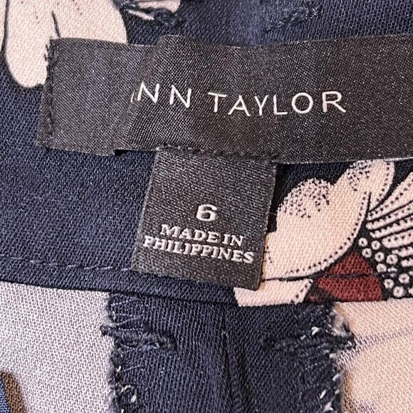 Ann Taylor Pants Womens 6 Floral Wide Leg Cropped Stretch Rayon Spandex Casual - Picture 4 of 12